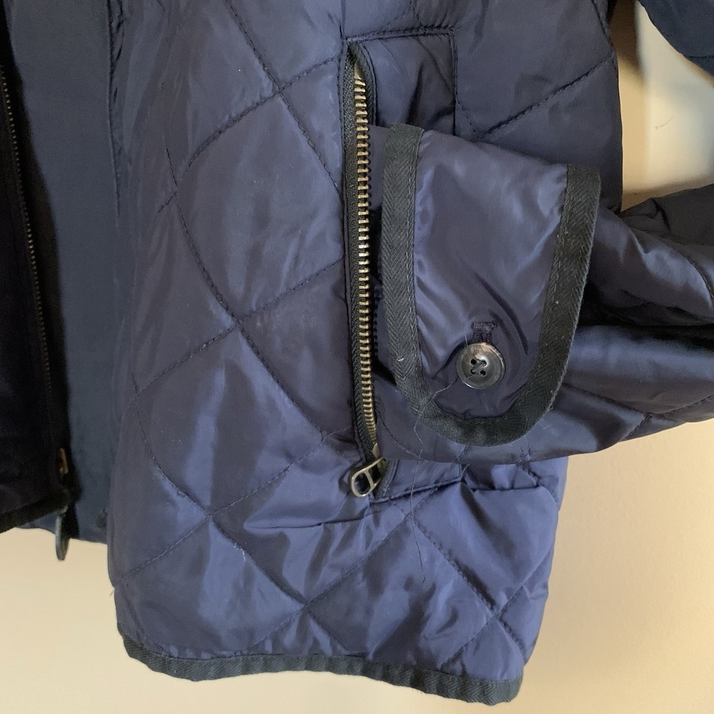 Ralph Lauren Sport Quilted Jacket Diamond Puffer Coat Women's SZ-L Navy Full Zip - Picture 3 of 16